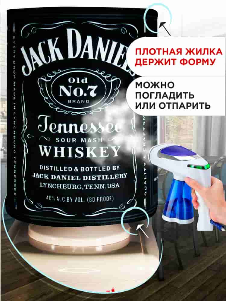 Можно гладить утюгом чехол на бутыль 19л Jack Daniels, для кулера
